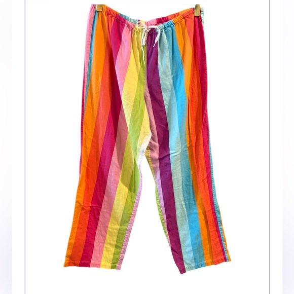 Victoria Secret rainbow flannel pajama set Y2K vintage 2005 Size Large - Picture 6 of 11